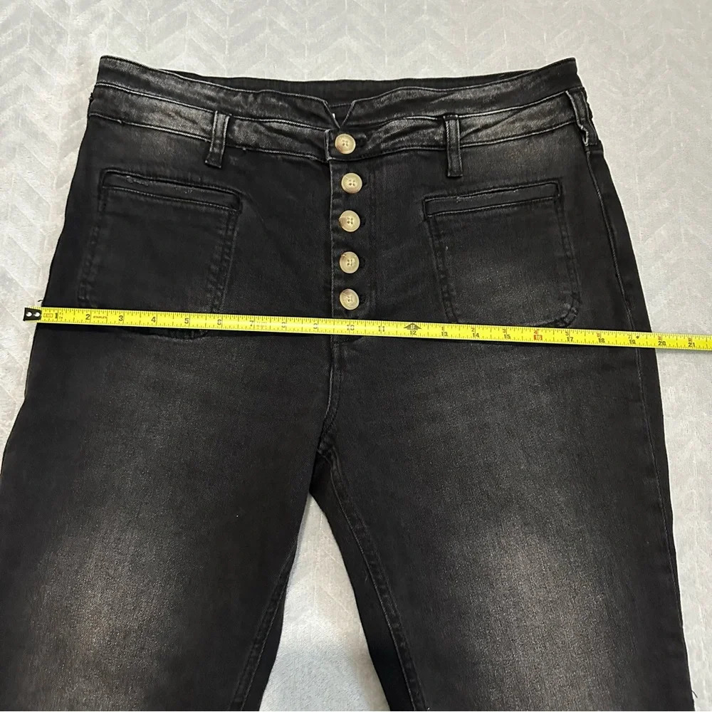 Anthropologie Pilcro High Rise Slim Utility Button Up Jeans Black‎ Size 31 - Picture 6 of 8